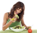 Teenager eating salad Royalty Free Stock Photo