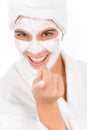 Teenager facial mask - happy woman