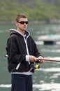 Teenager fishing Royalty Free Stock Photo