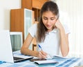 Teenager girl doing homework Royalty Free Stock Photo