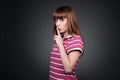 Teenager girl hushing Royalty Free Stock Photo