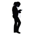 A teenager girl junping body, silhouette vector