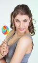 Teenager girl with lollipop Royalty Free Stock Photo