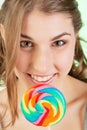 Teenager girl with lollipop Royalty Free Stock Photo