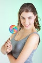 Teenager girl with lollipop Royalty Free Stock Photo