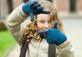 Teenager girl making a frame with her fingers