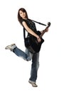 Teenager girl playing an acoustic guitar Royalty Free Stock Photo
