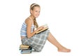 Teenager girl reading book Royalty Free Stock Photo