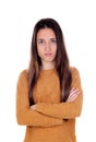 Teenager girl with serious gesture Royalty Free Stock Photo