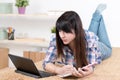 Teenager girl studying at home Royalty Free Stock Photo