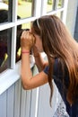 Teenager girl at summer house Royalty Free Stock Photo