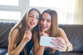 Teenager girls best friends makeup selfie camera