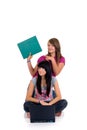 Teenager girls studying Royalty Free Stock Photo