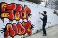 Teenager Graffitti Royalty Free Stock Photo