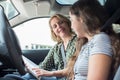 Teenager Having Driving Lesson With Female Instructor Royalty Free Stock Photo