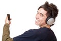 Teenager with headphone and mp3 player