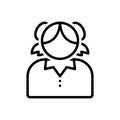 Black line icon for all Teenager, stripling and girl Royalty Free Stock Photo