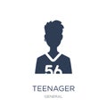 teenager icon. Trendy flat vector teenager icon on white background from General collection