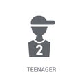 teenager icon. Trendy teenager logo concept on white background