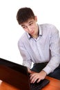 Teenager with Laptop Royalty Free Stock Photo