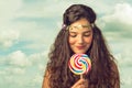 Teenager with Lollipop Royalty Free Stock Photo