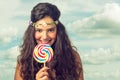 Teenager with Lollipop Royalty Free Stock Photo