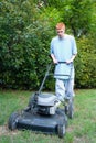 Teenager Mowing the Lawn 2 Royalty Free Stock Photo