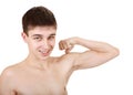 Teenager Muscle flexing
