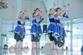 A teenager performers the traditional umbrella dancing, Surakarta, Jawa tengah, Indonesia September 4 2022