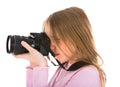 Teenager photographer with her digital camera