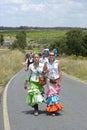 Teenager pilgrims on their way to El Rocio, Spain Royalty Free Stock Photo