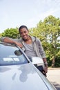 Teenager portrait with new car