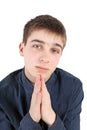 Teenager praying Royalty Free Stock Photo