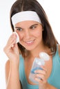 Teenager problem skin care - woman cleanse