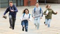 Teenager school kids running Royalty Free Stock Photo