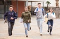 Teenager school kids running Royalty Free Stock Photo
