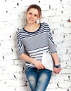 Teenager schoolgirl with tablet computer Royalty Free Stock Photo