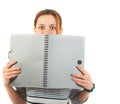 Teenager schoolgirl with textbook Royalty Free Stock Photo