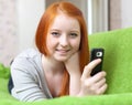 Teenager sends SMS Royalty Free Stock Photo