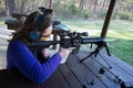 Teenager at shooting range Royalty Free Stock Photo