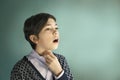 Teenager singer boy sing close up portrait Royalty Free Stock Photo