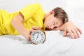 Teenager sleep with Alarm Clock