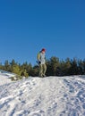 Teenager on snowboard Royalty Free Stock Photo