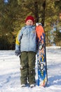 Teenager on snowboard Royalty Free Stock Photo