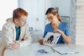 Teenager taking Rorschach test during psychological therapy with adolescent psychologist. Psychological session for Royalty Free Stock Photo