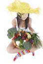 Teenager with vegetable Royalty Free Stock Photo