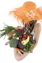 Teenager with vegetable Royalty Free Stock Photo