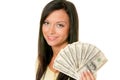 Teenager with wad of dollars Royalty Free Stock Photo