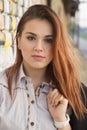 Teenager waiting for a train