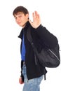 Teenager wave goodbye Royalty Free Stock Photo